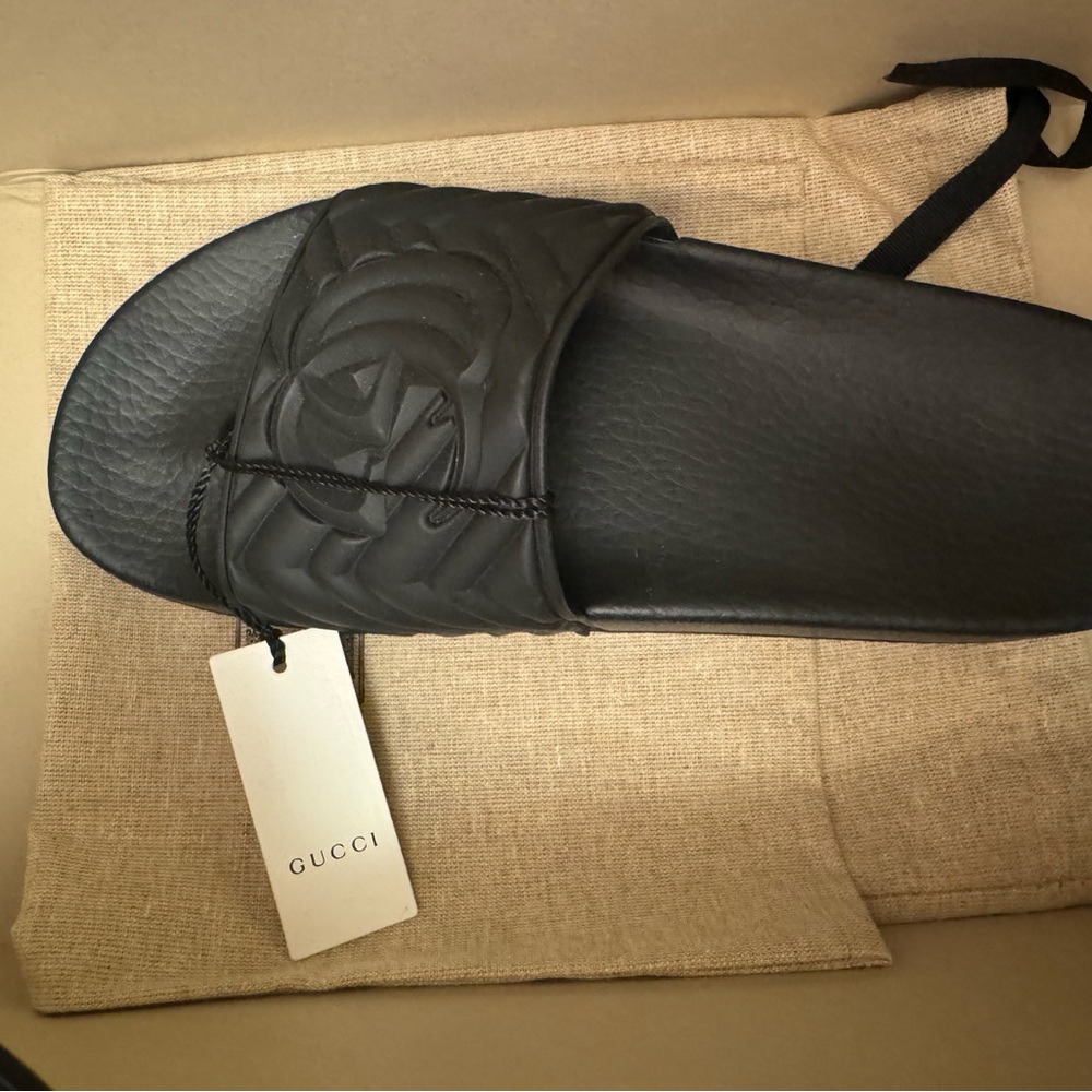 Gucci Black Slide Sandals